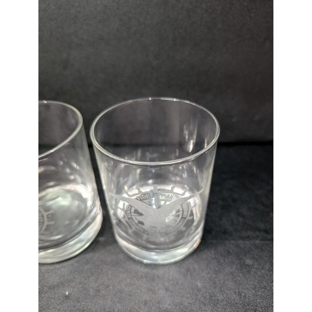 US Fidelity And Guidance Company 1896 Glass Tumblers Set, Etched Whiskey Glasses